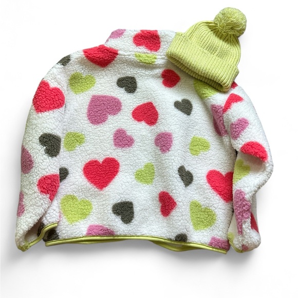 Old Navy Girls Medium Zip Up Jacket and Beanie Set - Picture 2 of 2